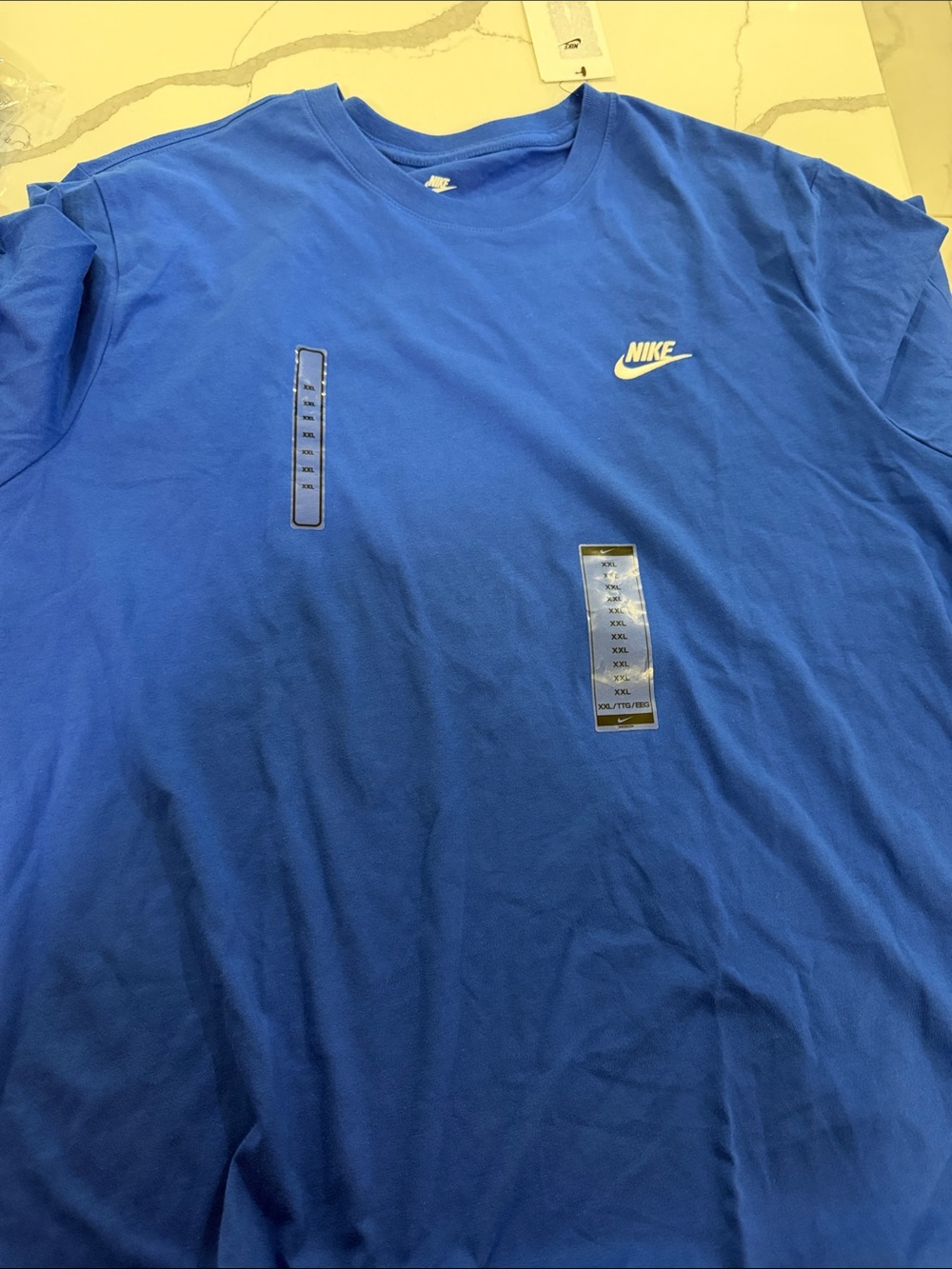 Nike Men's Blue Swoosh Crew Neck T-Shirt